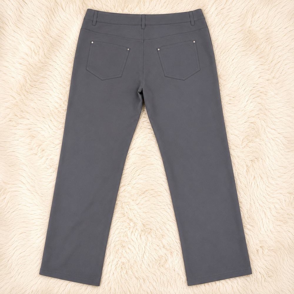 Lafayette 148 New York Mercer Pant Gray Slim Straight Leg Trousers 10 Luxury Y2K - Picture 3 of 5